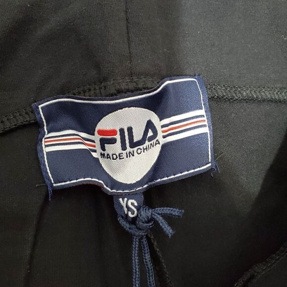 Womens FILA SZ XS Soft Stretch Cotton Leggings Workout Yoga Pant Fitness BLACK - Picture 5 of 8